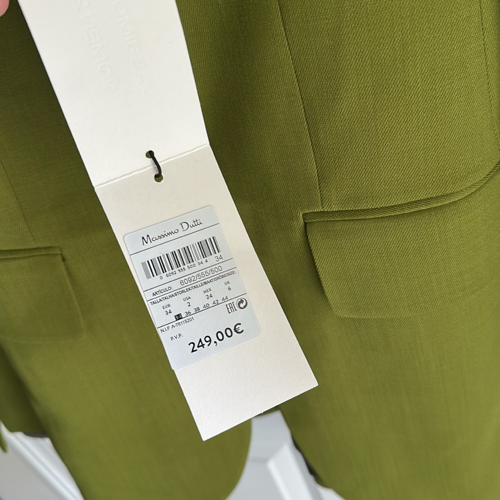 Massimo Dutti Green Blazer Suit Jacket - Picture 7 of 11
